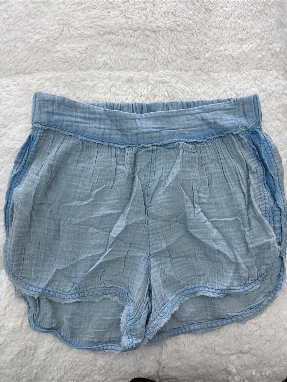 Anthropologie Light Blue Gauze Lounge Shorts